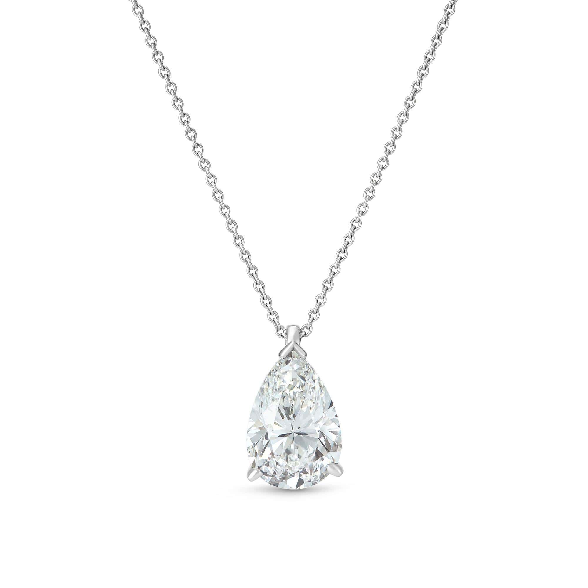 Pear shaped deals diamond solitaire necklace